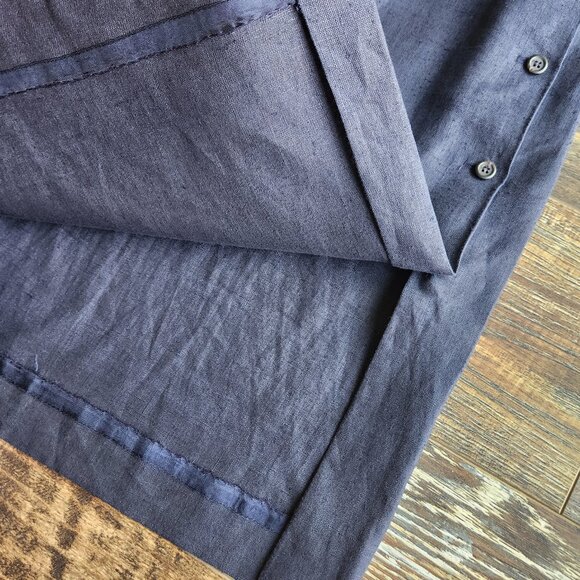Vintage Ralph Lauren Blue Label USA Linen Side-Button Midi Pencil Skirt Blue - Picture 3 of 12